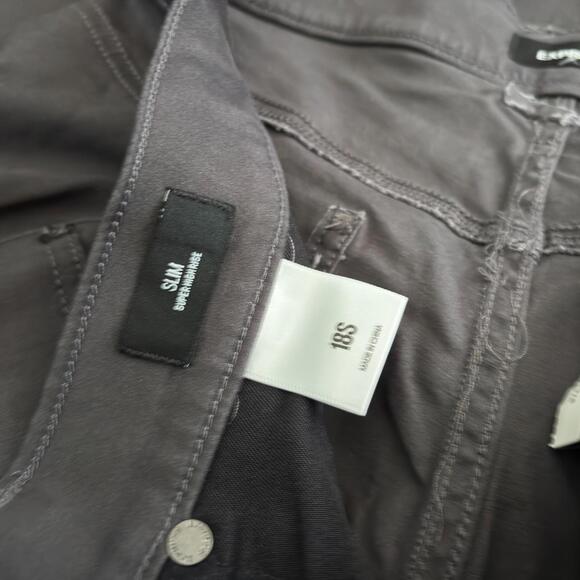 Express Slim Super High Rise Pants Size 18S Stretch Solid Gray - Picture 6 of 8